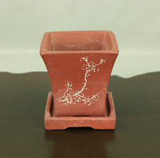 Vaso de bonsai chinês quadrado marrom avermelhado sem vidros VA564, usado comprar usado  Enviando para Brazil