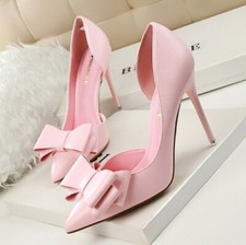 Sandálias femininas gravata borboleta salto alto sapatos de couro ponta boca oca sapatos individuais comprar usado  Enviando para Brazil