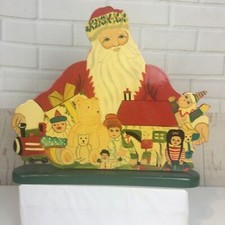 Nostálgico Vintage Pintado Madeira Papai Noel Loja de Brinquedos Decoração de Prateleira 14" RARO comprar usado  Enviando para Brazil