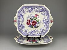 PAR DE PRATOS COPELAND SPODE INGLATERRA MAYFLOWER CABO QUADRADO ANTIGO CHINA comprar usado  Enviando para Brazil