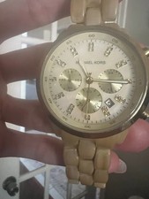 Usado, Relógio Michael Kors feminino MK5217 cronógrafo tom dourado com pulseira de acrílico comprar usado  Enviando para Brazil