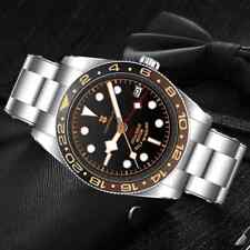 Relógio masculino automático 39 mm Corgeut vidro de safira mostrador preto à prova d'água NH34 GMT comprar usado  Enviando para Brazil