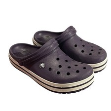 Crocs Crocband Chodaki Damskie 8 Fioletowe Białe Otwory Pasek na kostki Komfortowe Klapki Płaskie na sprzedaż  Wysyłka do Poland