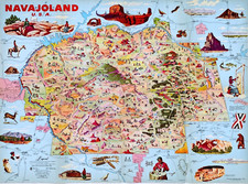 1968 NAVAJO LAND Mapa ARIZONA - NOVO MÉXICO Original (27,5x20,25) Don Bloodgood comprar usado  Enviando para Brazil