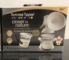 Pacote com 9 potes de armazenamento de leite materno Tommee Tippee Closer to Nature com tampas 50ml comprar usado  Enviando para Brazil