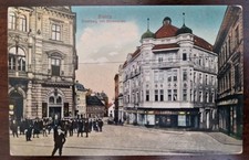AK/PK Biel.  Bielsko-Biała. Stadberg z placem giełdowym, zajazd.  1913 na sprzedaż  Wysyłka do Poland