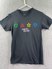 Camiseta masculina Squid Game preta manga curta gola redonda logotipo tamanho pequeno, usado comprar usado  Enviando para Brazil