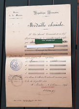 Diplôme médaille coloniale d'occasion  Toulon-