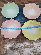 Usado, Lótus de vidro leitoso vintage âncora 4 pratos verde pêssego amarelo pastel Páscoa comprar usado  Enviando para Brazil