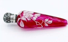 Frasco de perfume antigo Webb inglês camafeu vidro de cranberry comprar usado  Enviando para Brazil