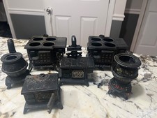 LOTE DE 6 FOGÕES DE BARRIGA VINTAGE PRETO FERRO FUNDIDO MINIATURAS comprar usado  Enviando para Brazil