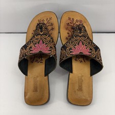 Sandálias femininas Bongo de couro feitas à mão verão pintadas à mão 8 comprar usado  Enviando para Brazil