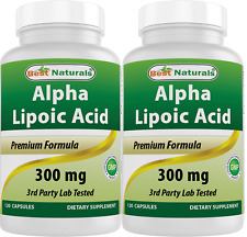Pacote com 2 Best Naturals ácido alfa lipóico 300 mg 120 cápsulas antioxidante comprar usado  Enviando para Brazil