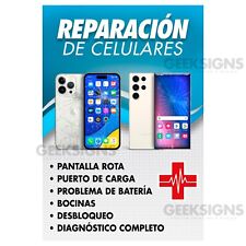 Usado, Reparo de PC Celular Espanhol Cartaz Único Placa Banner - Reparación de Celulares comprar usado  Enviando para Brazil