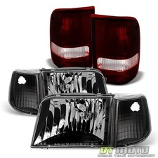Compatível com farol preto Ford Ranger 1993-1997 + lâmpadas de sinalização de canto + luzes de freio traseiras, usado comprar usado  Enviando para Brazil