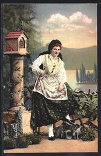 Ansichtskarte dame tracht gebraucht kaufen  Berlin