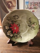 Lefton poinsettia saucer for sale  Wilkesboro