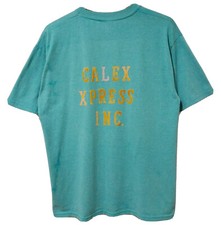 Camiseta M/L vintage meados dos anos 90 Calex Xpress caminhão flocado desbotado desgastado 50/50 comprar usado  Enviando para Brazil