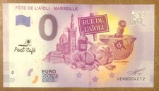 2019 MARSEILLE FÊTE DE L'AÏOLI POST CAFÉ BILLET 0 EURO SOUVENIR BANKNOTE MONEY comprar usado  Enviando para Brazil