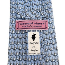 Veleiros náuticos masculinos Vineyard Vines gravata azul celeste seda 3,75" (L) x 57" (L) guc, usado comprar usado  Enviando para Brazil
