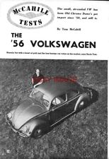 1956 Volkswagen 'VW Beetle' Original McCahill Motor Car Road Test Report 19/70xx comprar usado  Enviando para Brazil