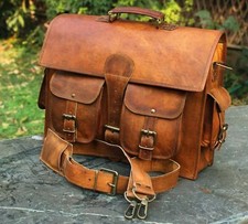 Bolsa de couro ombro masculina genuína tiracolo masculina carteiro vintage 12x16" comprar usado  Enviando para Brazil