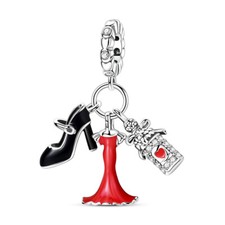 Berloque saia frasco perfume MULA ajuste CZ pulseira feminina 925 colar folheado a prata comprar usado  Enviando para Brazil