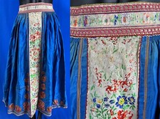Saia Avental Vintage Bordada à Mão Azul Algodão Tcheco Boho Kroj Folk Fantasia comprar usado  Enviando para Brazil