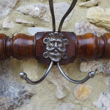 Oryginalna historyzm Szafa ścienna z 5 maskaronowymi wieszakami na ubrania Vintage Garderoba na sprzedaż  PL