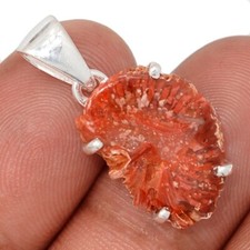 Colgantes de plata de ley 925 con rebanada de coral de cuerno rojo natural joyería CP72020 segunda mano  Embacar hacia Mexico