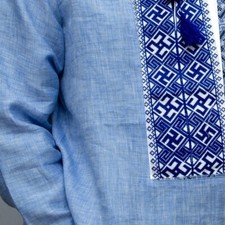 VYSHYVANKA para homens bordado ucraniano linho azul SWARGA comprar usado  Enviando para Brazil