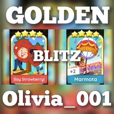 Say Strawberry & Marmota :- Adesivos Mono_Poly_Go Golden Blitz :- Envio mais rápido comprar usado  Enviando para Brazil