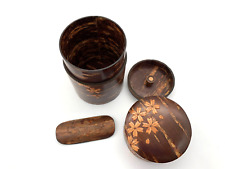 Trabalho de casca de cerejeira, chá caddy, utensílios de chá, flor de cerejeira, madeira, flor de cerejeira comprar usado  Enviando para Brazil