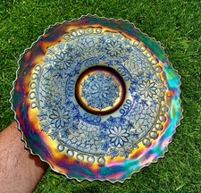 FENTON CARNAVAL VIDRO ELÉTRICO ELÁSTICO UAU IRIDESCÊNCIA FOLHA AZUL PLACA CORRENTE  comprar usado  Enviando para Brazil