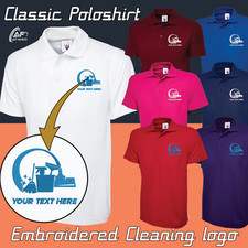 Camisa polo bordada personalizada uniforme equipe de limpeza limpadores roupa de trabalho comprar usado  Enviando para Brazil