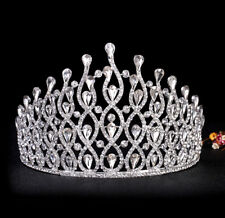 Coroa de tiara de formatura 11 cm de altura grande cristal completo casamento adulto noiva rainha concurso comprar usado  Enviando para Brazil