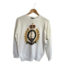 Suéter vintage branco Ralph Lauren etiqueta verde com brasão bordado novo com etiquetas P comprar usado  Enviando para Brazil