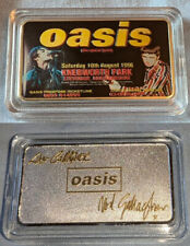 Oasis Concert Ticket Gold Silver Bar Signed Liam Gallagher 90s Retro Indie Music for sale  SALFORD