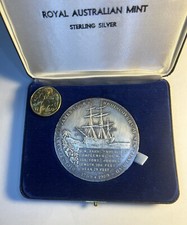 1969 Royal Numismatic Society Captain Cook medalha de prata 121g por Australian Mint, usado comprar usado  Enviando para Brazil