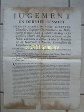 Placard 1752 condamnation d'occasion  Châtillon-en-Bazois