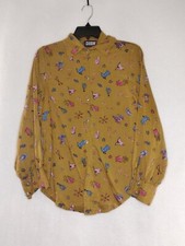 Usado, Camisa Dion Feminina Tamanho Pequeno Cor Marrom/Multi Manga Longa Estampa de Bota Botão para Cima comprar usado  Enviando para Brazil