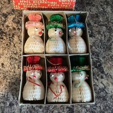 Papel de tecido vintage favo de mel boneco de neve enfeites Qtde 6 Japão, na caixa, nº 9829 comprar usado  Enviando para Brazil
