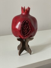 Rękodzieło Artystyczne | Ręcznie Rzeźbiony Granat z Drewna | Symbol Obfitości na sprzedaż  PL