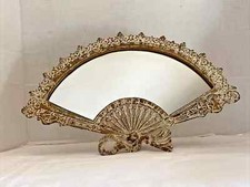 Vintage Forma de Ventilador ESPELHO Cômoda Móvel Penteadeira Ornamentada 17"" comprar usado  Enviando para Brazil
