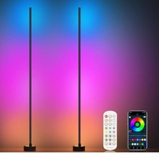 Lâmpada de assoalho de canto, pacote com 2 lâmpadas de canto LED com controle de aplicativo/remoto/botão, inteligente comprar usado  Enviando para Brazil