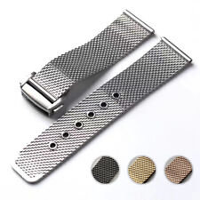 Pulseira de relógio de aço inoxidável 20 mm 22 mm liberação rápida malha milanesa escovada, usado comprar usado  Enviando para Brazil