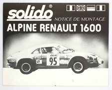 Solido - Notice montage Alpine 1600 « Kit métal » – ref 181K / 5181 comprar usado  Enviando para Brazil