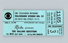 1958 CBS TV Studio 52 Ticket The $64.000 Question Hal March Revlon Scandal, usado comprar usado 1958 CBS TV Studio 52 Ticket The $64.000 Question Hal March Revlon Scandal, usado comprar usado  Enviando para Brazil