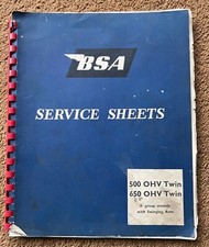 Bsa service sheets for sale  COLCHESTER