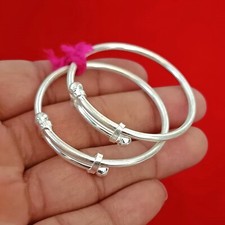 Elegante Brazalete Brazalete Bebé Plata de Ley 925 Ajustable Regalo Recién Nacido segunda mano  Embacar hacia Mexico